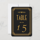 Art Deco Black Wedding Tischnummern (Vorderseite)