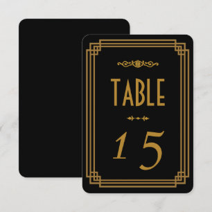 Art Deco Black Wedding Tischnummern