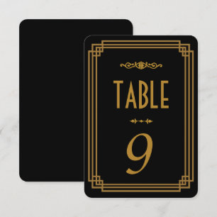 Art Deco Black Wedding Tischnummern