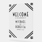 Art Deco Black Wedding Welcome Acrylschild (Winkel)