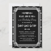 Art Deco Black & White Einladung (Vorderseite)