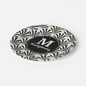 Art Deco Black & White Palmettos aus den 1920er Ja Pappteller (Schrägansicht)