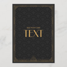 Art Deco Blank individualisierbare Hochzeitseinlad