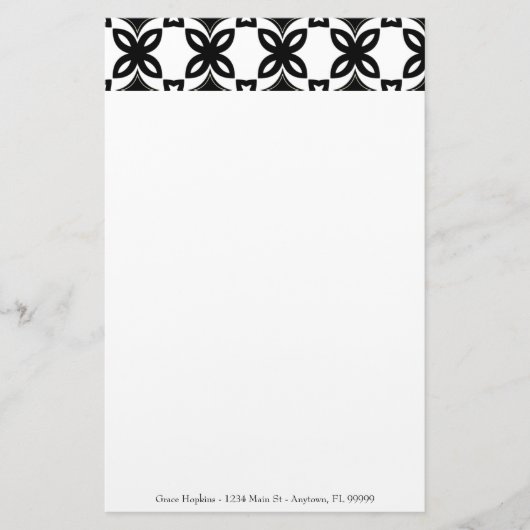 Art Deco bläst Personalisierte Stationierung Briefpapier (Vorderseite)