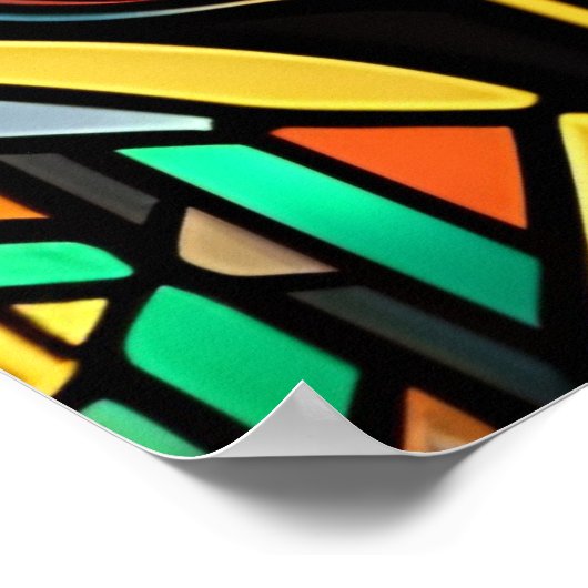 Art Déco Blätter aus festem Glas Poster (Ecke)