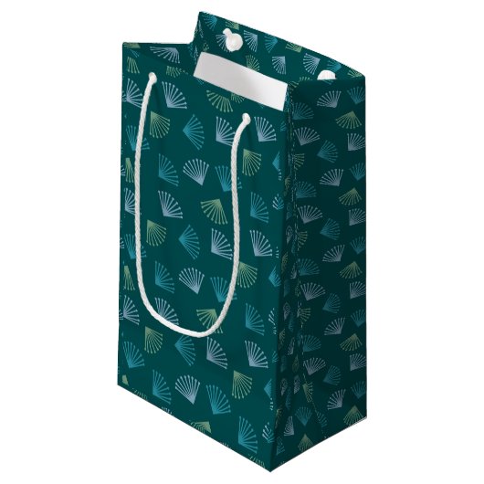 Art-Deco-Blätter Kleine Geschenktüte (Vorderseite Schrägansicht)