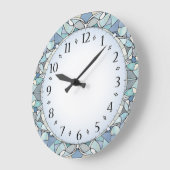 Art Deco Blau Große Wanduhr (Winkel)