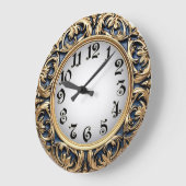 Art Deco Blau Große Wanduhr (Winkel)