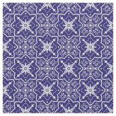 Art Deco Blau und Weiß Abstrakt gepolstertes Muste Stoff (Nahaufnahme)