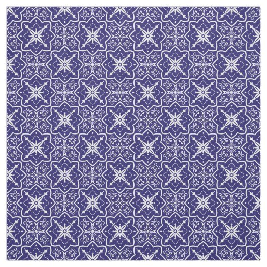 Art Deco Blau und Weiß Abstrakt gepolstertes Muste Stoff (Muster)