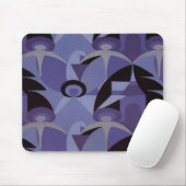 Art Deco Blaues Muster - Mauspad (Mit Mouse)