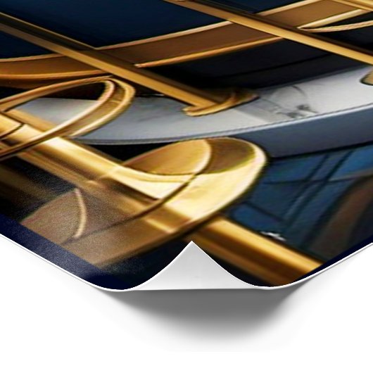 Art Deco Blue Bar Poster. Poster (Ecke)