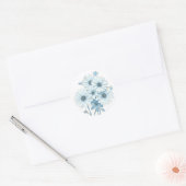 Art Deco Blue Daisy Blumenmuster Runder Aufkleber (Umschlag)