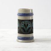 Art Deco Blue Design Stein Bierglas (Mittel)