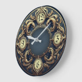 Art Deco Blue Extra Elegant Wall Große Wanduhr (Winkel)