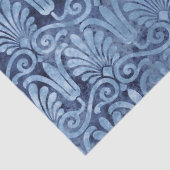 Art Deco Blue Fans and Scroll Work Decoute Seidenpapier (Detail)