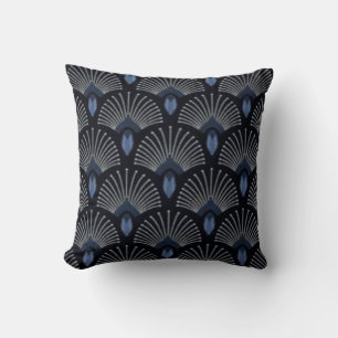 Art Deco Blue Feather/Lüfterdesignkissen Kissen