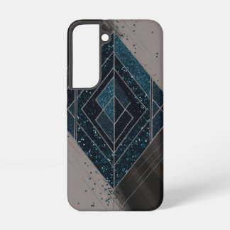 Art Deco Blue Glitzer Geometric Samsung Galaxy Hülle