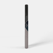 Art Deco Blue Glitzer Geometric Samsung Galaxy Hülle (Rechte Seite)