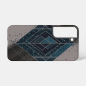Art Deco Blue Glitzer Geometric Samsung Galaxy Hülle (Rückseite (Horizontal))