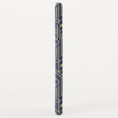 Art Deco Blue Gold Geometric Personalisierter Name Case-Mate iPhone Hülle (Hinten/Rechts)