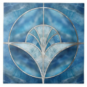 Art Deco - Blue Marble & Pearl Fliese (Vorderseite)