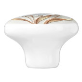  Art Deco Blue Rose Gold Stylized Lilies Keramikknauf (Seitenansicht)