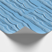 Art Deco Blue Waves Muster Geschenkpapier (Ecke)