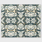 Art Deco Blüh Geschenkpapier (Flach)
