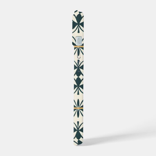 Art Deco Blüh iPhone 15 Hülle (Linke Seite)