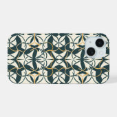 Art Deco Blüh iPhone 15 Hülle (Rückseite (Horizontal))