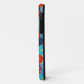 Art Deco Blume - blau, türkis und rot Case-Mate iPhone Hülle (Hinten/Links)