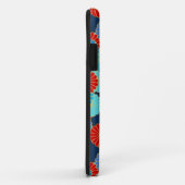 Art Deco Blume - blau, türkis und rot Case-Mate iPhone Hülle (Hinten/Rechts)