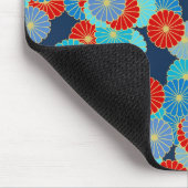 Art Deco Blume - blau, türkis und rot Mousepad (Ecke)