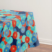 Art Deco Blume - blau, türkis und rot Tischdecke (Beispiel)
