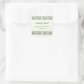 Art Deco Blume Border Wedding Danke Quadratischer Aufkleber (Tasche)