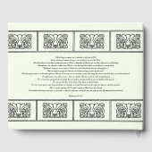 Art Déco Blume Border Wedding mit Bibelversen Gästebuch (Rückseite)