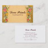 Art Deco Blume Business Cards Visitenkarte (Vorne/Hinten)