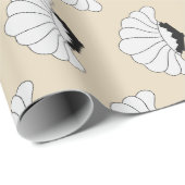 Art-Déco-Blume der 1920er Jahre Blühen in Taupe Geschenkpapier (Rolleneckpunkt)