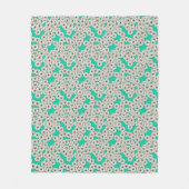 Art-Déco-Blume Fleecedecke (Vorderseite)