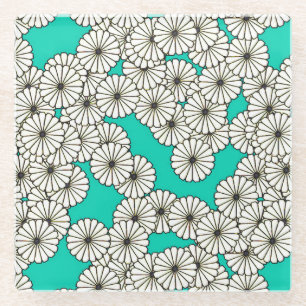 Art-Déco-Blume Glasuntersetzer