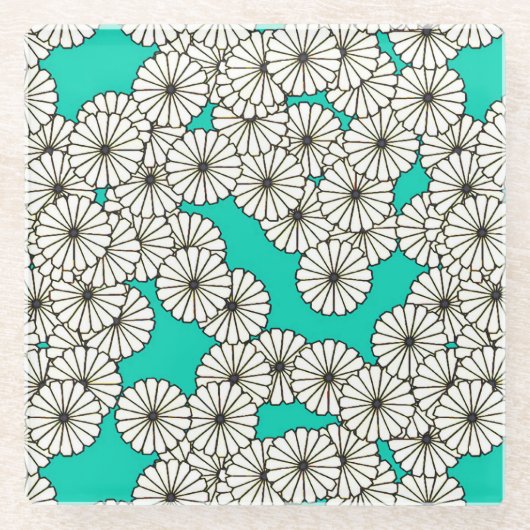 Art-Déco-Blume Glasuntersetzer (Vorderseite)
