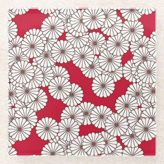 Art-Deco-Blume Glasuntersetzer (Vorderseite)
