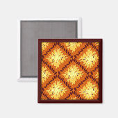Art Deco Blume Grid - Pumpkin (Magnet) Magnet (Vorderseite/Rückseite)