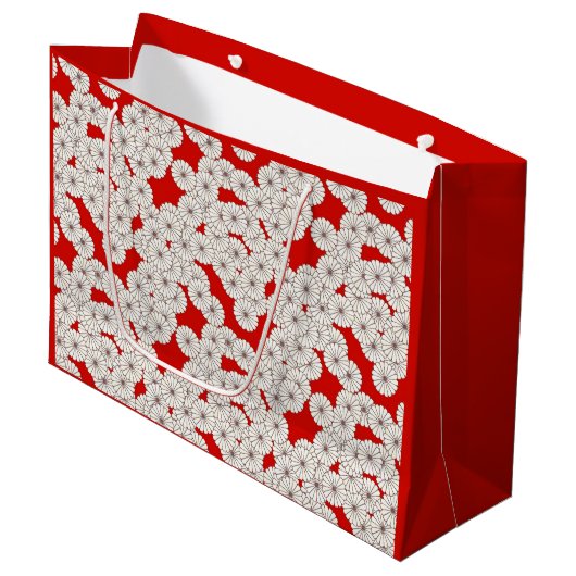 Art-Deco-Blume Große Geschenktüte (Vorderseite Schrägansicht)