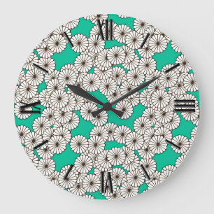 Art-Déco-Blume Große Wanduhr
