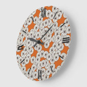 Art-Deco-Blume Große Wanduhr (Winkel)