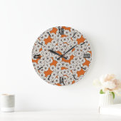 Art-Deco-Blume Große Wanduhr (Zuhause)