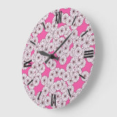 Art-Deco-Blume Große Wanduhr (Winkel)