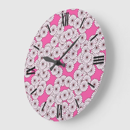 Art-Deco-Blume Große Wanduhr (Winkel)